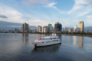 Alfamarin 140 yacht sailing through the picturesque Manila Bay.