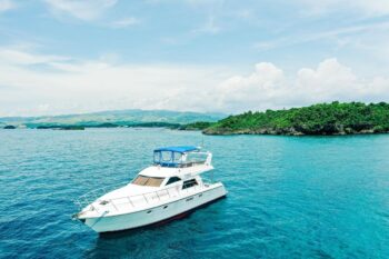 Meridian 50 luxury yacht for rent in Boracay with spacious decks and elegant interiors, ideal for island hopping and private yacht charters in the Philippines